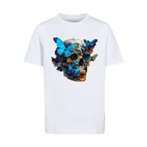 F4NT4STIC T-Shirt Schmetterling Skull TEE UNISEX weiß