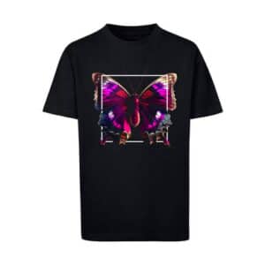 F4NT4STIC T-Shirt Pink Schmetterling TEE UNISEX schwarz