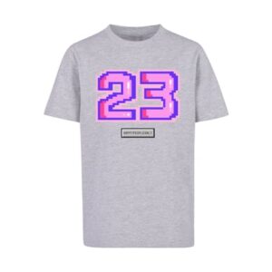 F4NT4STIC T-Shirt Pixel 23 pink heather grey