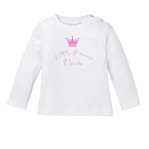 Schnullireich Baby Shirt (Langarm) mit Namen Little Princess Weiß