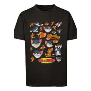 F4NT4STIC T-Shirt Tom and Jerry TV Serie Many Faces schwarz