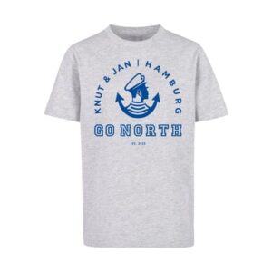 F4NT4STIC T-Shirt Go North Knut & Jan Hamburg Logo heather grey