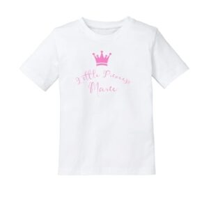 Schnullireich Kinder T-Shirt mit Namen (Kurzarm) Little Princess Weiß