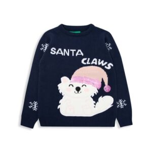 Threadgirls Weihnachtspullover Xmas Jumper Claws Navy