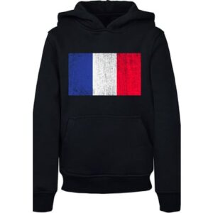 F4NT4STIC Hoodie France Frankreich Flagge distressed schwarz