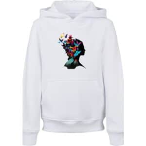 F4NT4STIC Hoodie Schmetterling Silhouette HOODIE UNISEX weiß