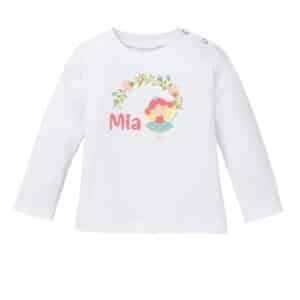 Schnullireich Baby Shirt (Langarm) mit Namen Kleine Fee Weiß