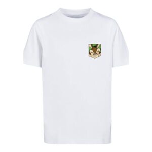 F4NT4STIC T-Shirt Looney Tunes Face Faux Pocket weiß