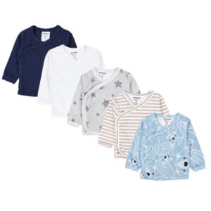 TupTam Baby Jungen Langarm Wickelshirt 5er Set beige/blau