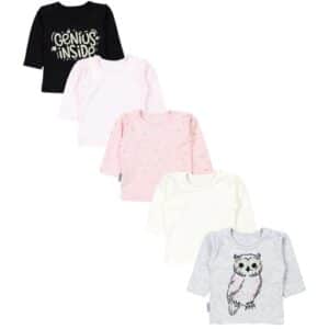 TupTam Baby Mädchen Langarmshirt 5er Set grau/rosa