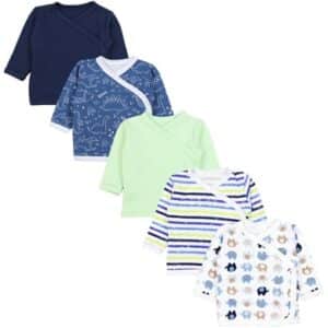 TupTam Baby Langarm Wickelshirt 5er Set blau/grün