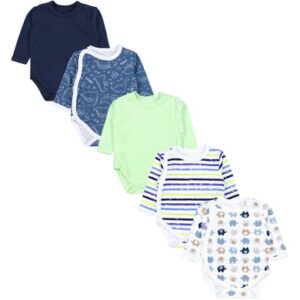 TupTam Baby Langarm Wickelbody 5er Pack blau Modell 1