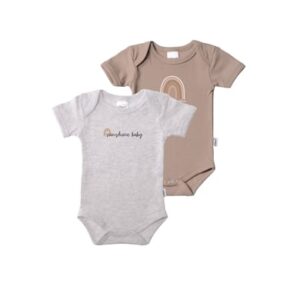 Liliput Baby-Bodies im 2er Pack Sunshine Baby grau-melange/ coffee