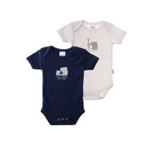 Liliput Baby-Bodies im 2er-Pack Elefanten marine/ grau gestreift