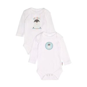 Liliput Langarmbody 2er Pack penguin / penguin patch weiß