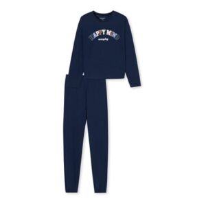 Schiesser Pyjama lang Organic Cotton nachtblau